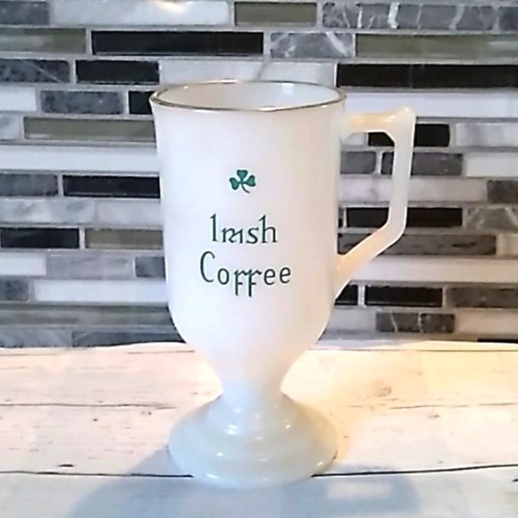 Vintage milk glass Irish coffee mug ☕ cup - Picture 1 of 4